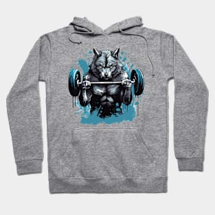 wolf lifting weight Hoodie